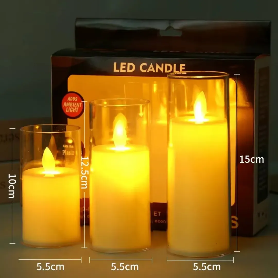 SET DE VELAS X3 LED CANDLE.webp