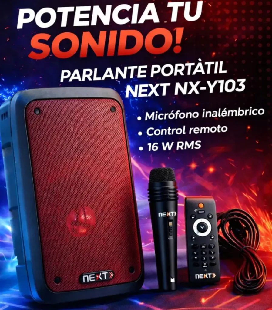 CABINA PARLANTE NEXT DE 8 LUCES LED NX-Y103.....webp