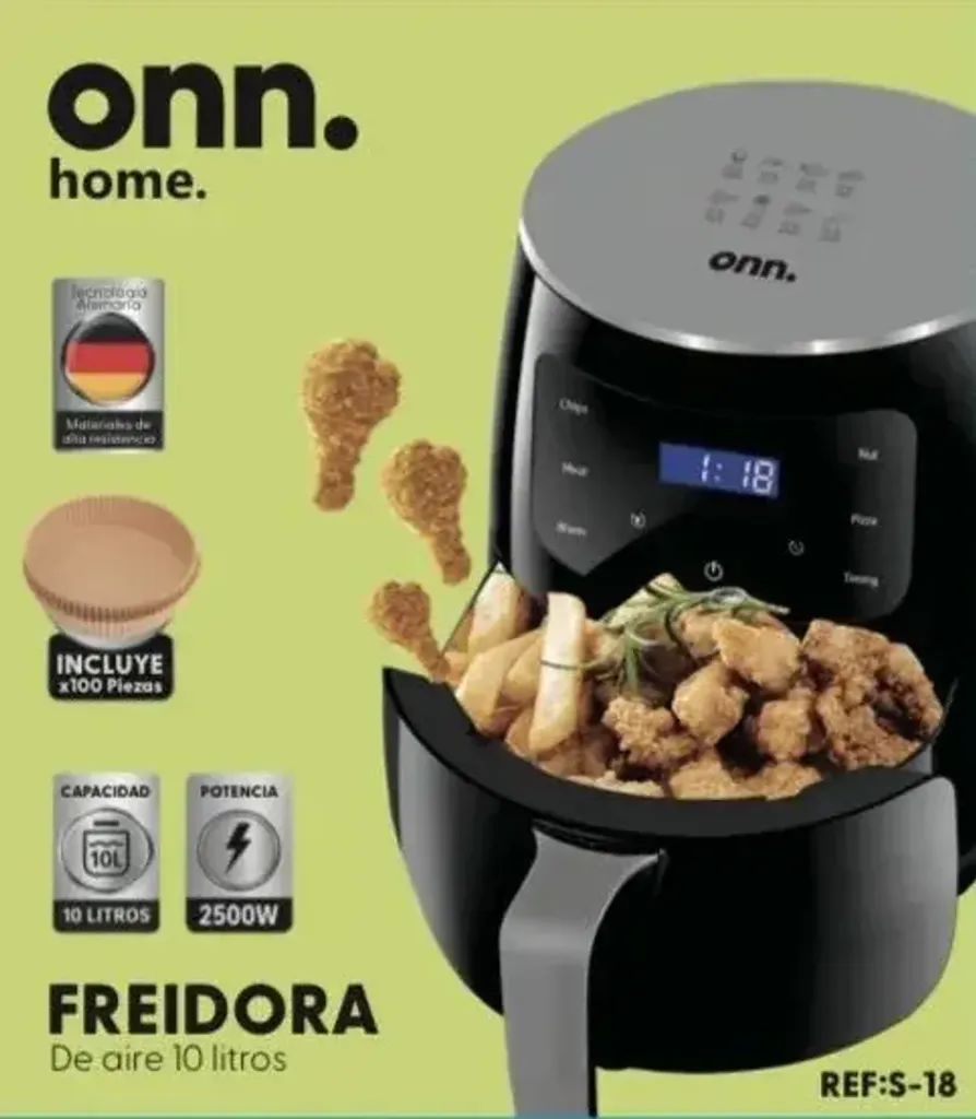 FREIDORA AIRE ONN AIR FRYER GRAN CAPACIDAD PAPEL ANTIADHERENTE....webp