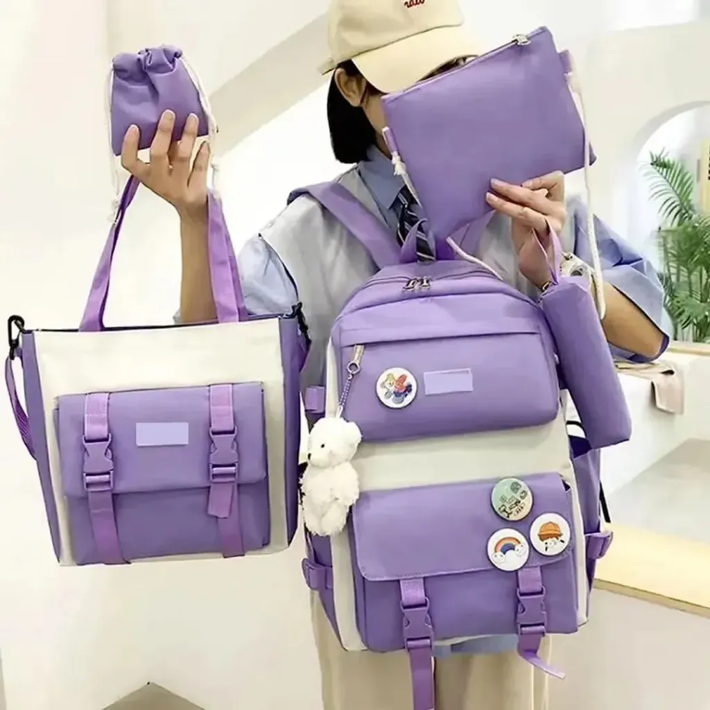 COMBO MOCHILA MALETA ESTUCHE 5 PIEZAS KAWAII FASHION...webp