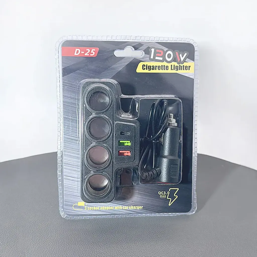 CIGARRERA CARGADOR PUERTOS USB-C CARRO ADAPTADOR ENCENDEDOR....webp