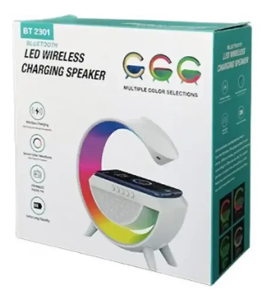 LAMPARA SOUND PARLANTE CARGADOR INDUCCION RGB BLUETOOTH SEISA..webp