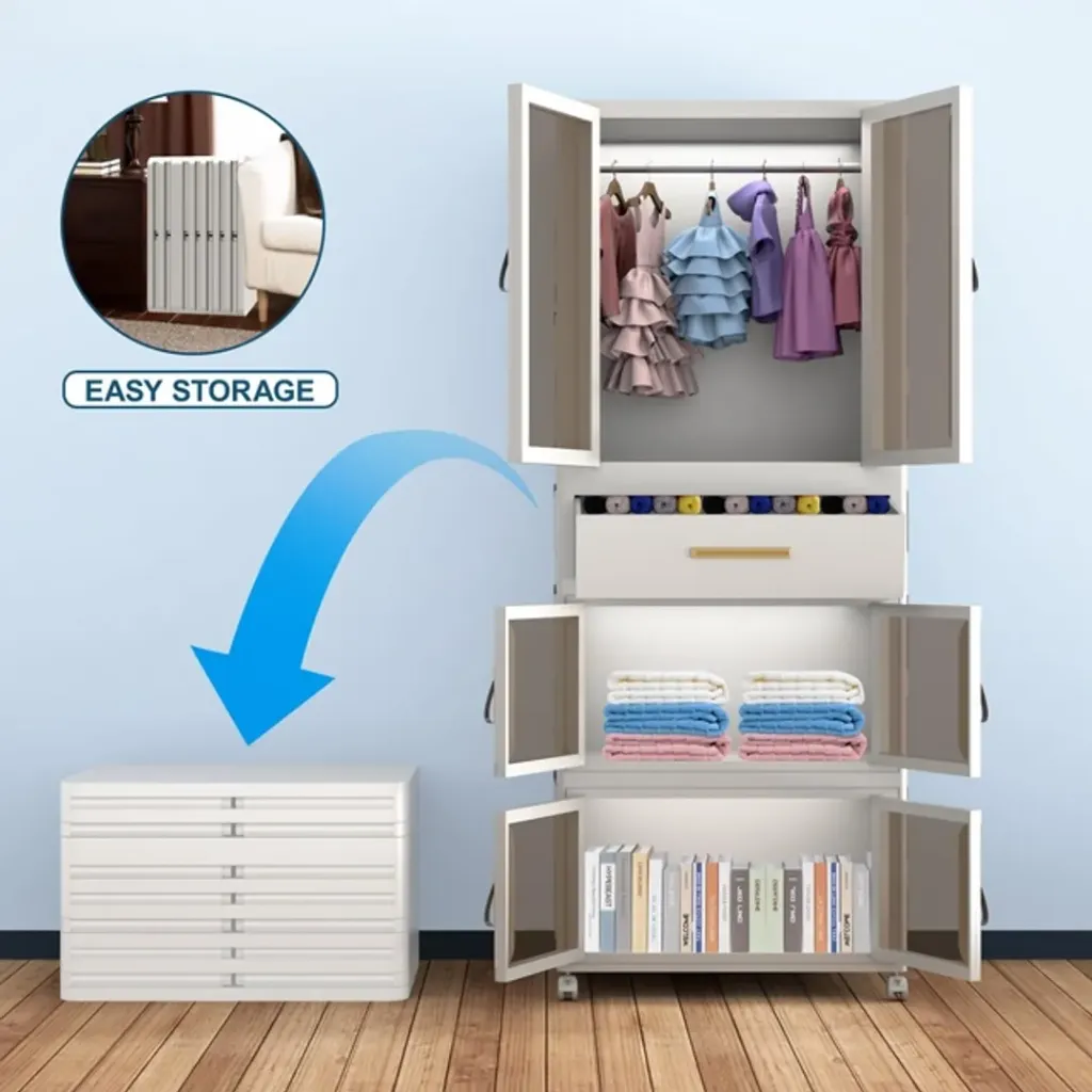 ARMARIO PORTATIL ORGANIZADOR CLOSET PLASTICO PLEGABLE 64x42x161.5Cm....webp