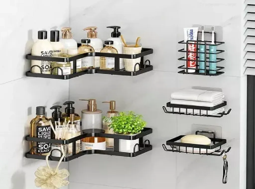 ORGANIZADOR DE BAÑO ESQUINERO ESTANTE DE PARED 5 PIEZAS.webp