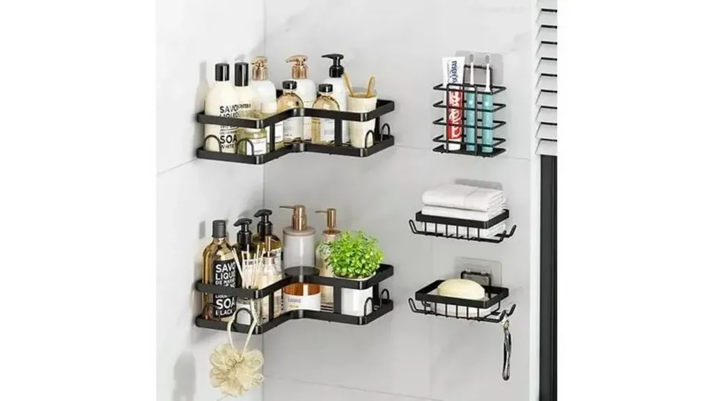 ORGANIZADOR DE BAÑO ESQUINERO ESTANTE DE PARED 5 PIEZAS......webp
