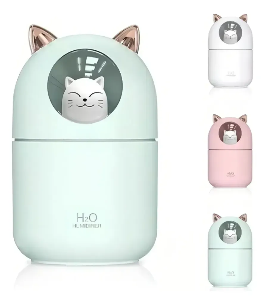 HUMIDIFICADOR GATO H2O DIFUSOR LAMPARA LED