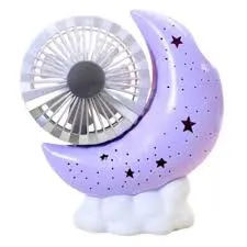 VENTILADOR CON LAMPARA MINI LUNA RECARGABLE