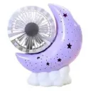 VENTILADOR CON LAMPARA MINI LUNA RECARGABLE