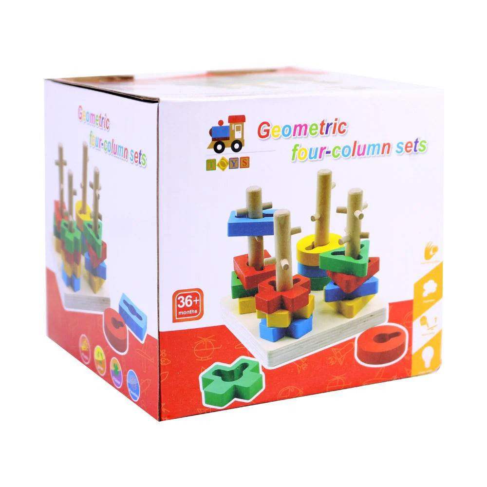 WOODEN GEOMETRIC FOUR COLUMN JUEGO DIDACTICO