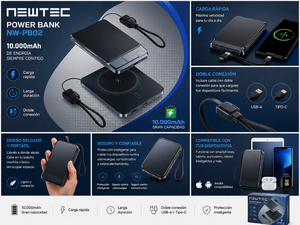 POWER BANK NEWTEC NW-PB02
