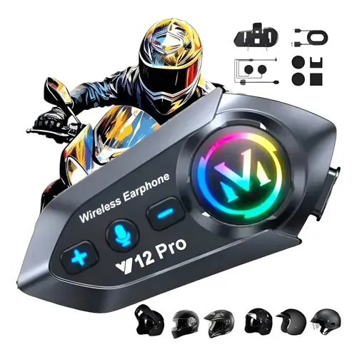 [BOD-TEC-037] INTERCOMUNICADOR BLUETOOTH V12 PRO PARA CASCO