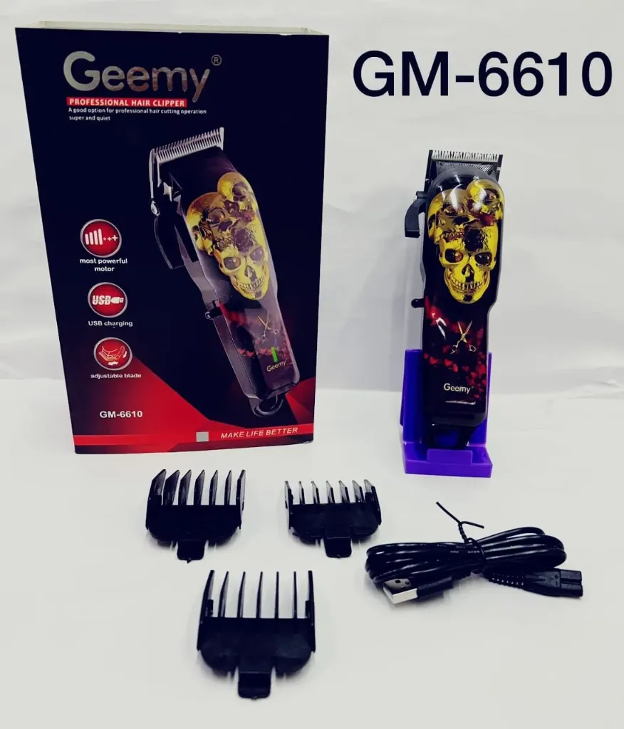 Black Electric Geemy GM 6610 Beard Trimmer, 220 V