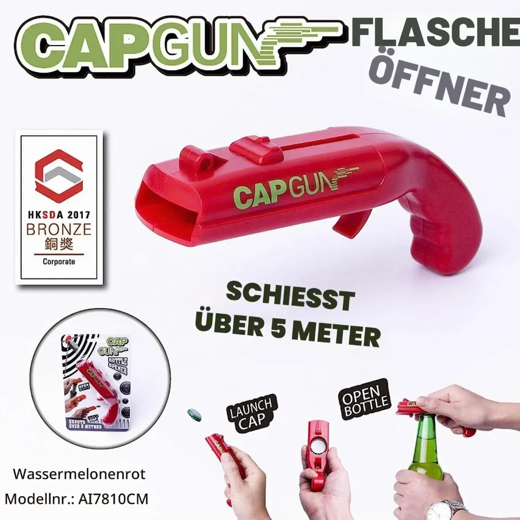 CAP GUN BOTTLE OPENER DESTAPADOR SHOOTS OVER