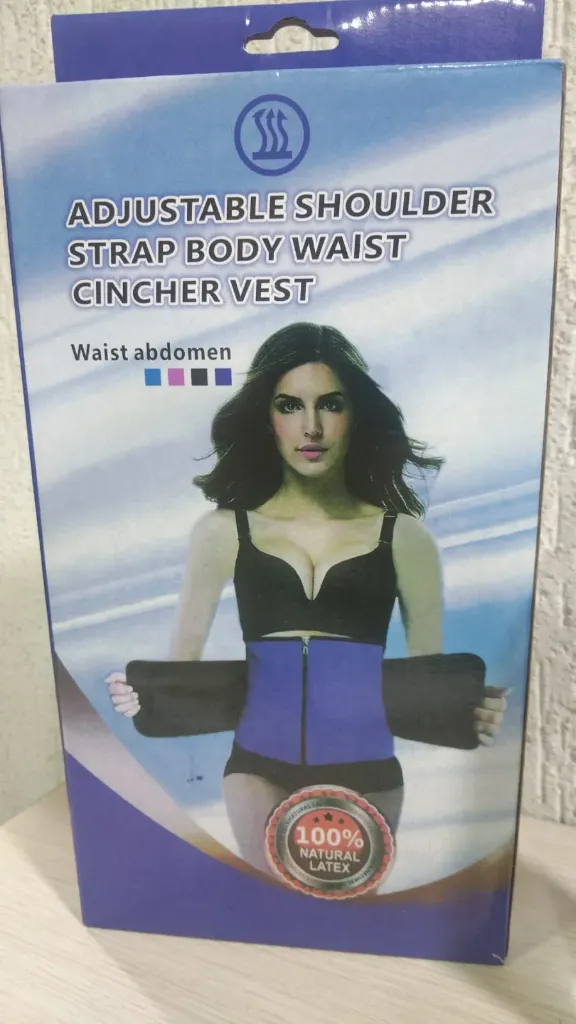 FAJA ADJUSTABLE SHOULDER STRAP BODY WAIST CINCHER VEST BLUE