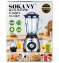 LICUADORA DE VIDRIO MULTIFUNCIONAL SOKANY DE 1.5 LITROS 2 EN 1