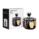 SET CONDIMENTEROS X6 PIEZAS DE VIDRIO GIRATORIO OT-107