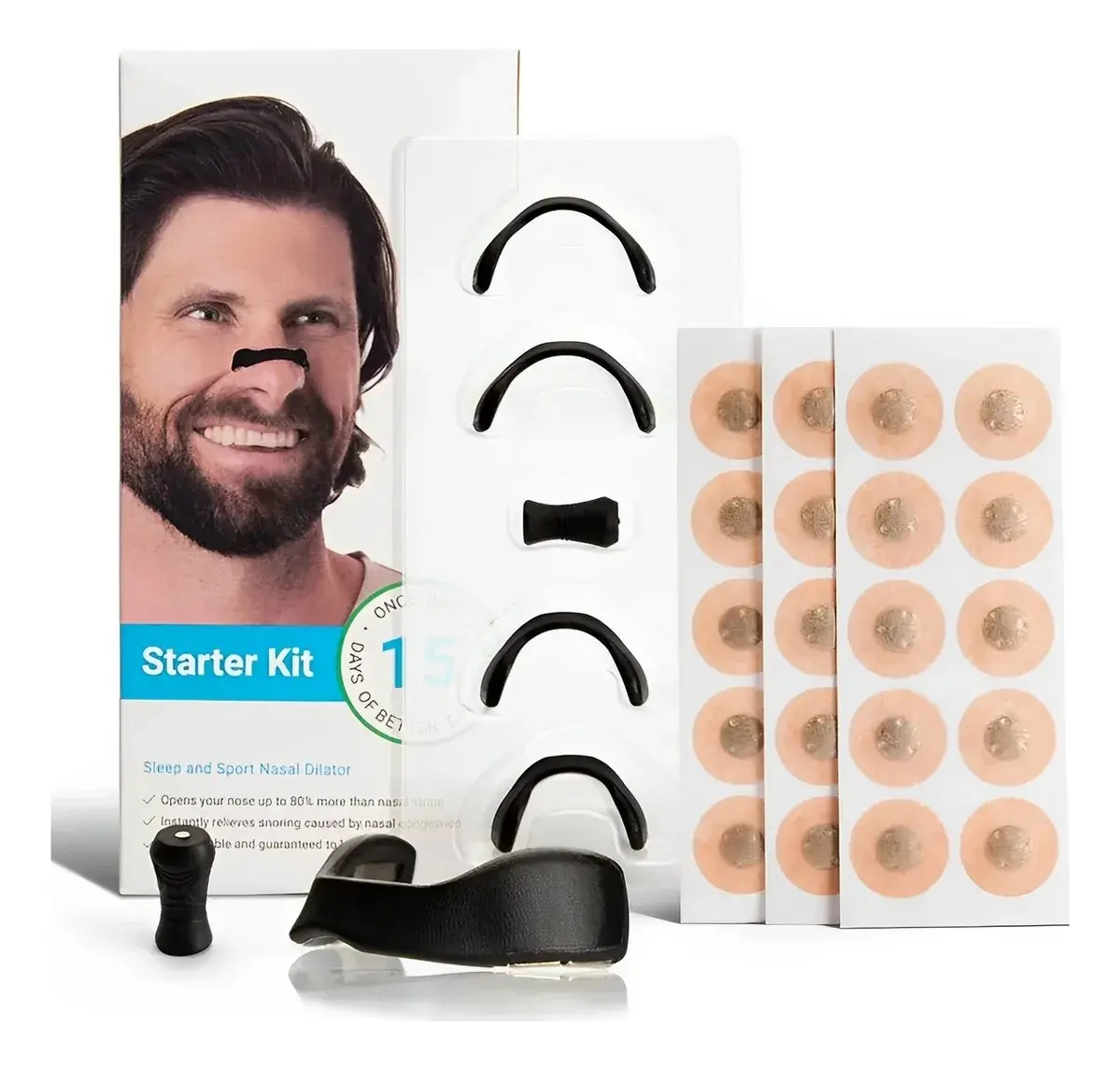 KIT TIRAS NASALES IMANTADAS ANTIRONQUIDOS