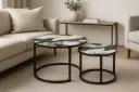 MESA DECORATIVA  DOBLE  PARA SALA  EN VIDRIO TEMPLADO