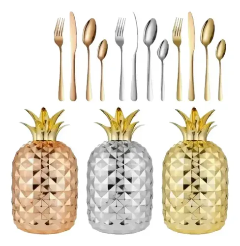 [NB2394] SET DE CUBIERTOS PREMIUM x24 PIEZAS EN ACERO TIPO PIÑA