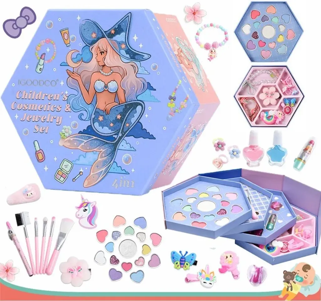 SET MAQUILLAJE HEXAGONAL 4 EN 1 - IGOODCO - IG2948