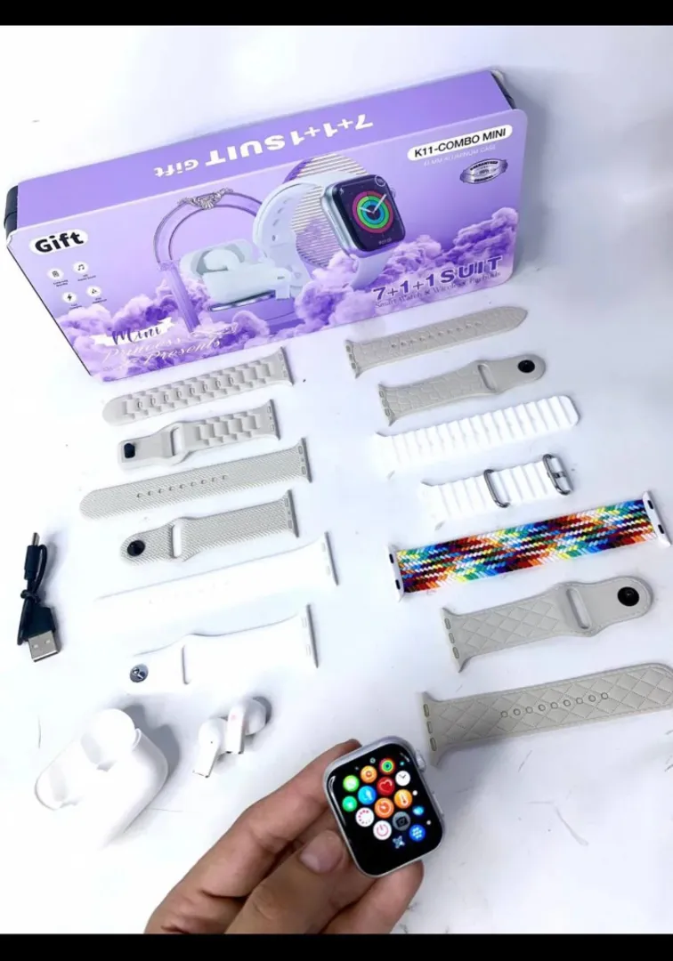 SET SMART WATCH RELOJ INTELIGENTE Y AUDIFONOS K11-COMBO MINI
