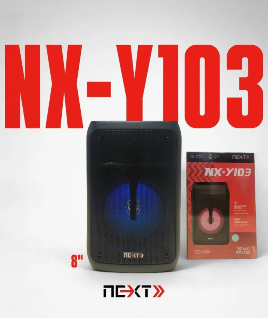 CABINA PARLANTE NEXT DE 8 LUCES LED NX-Y103