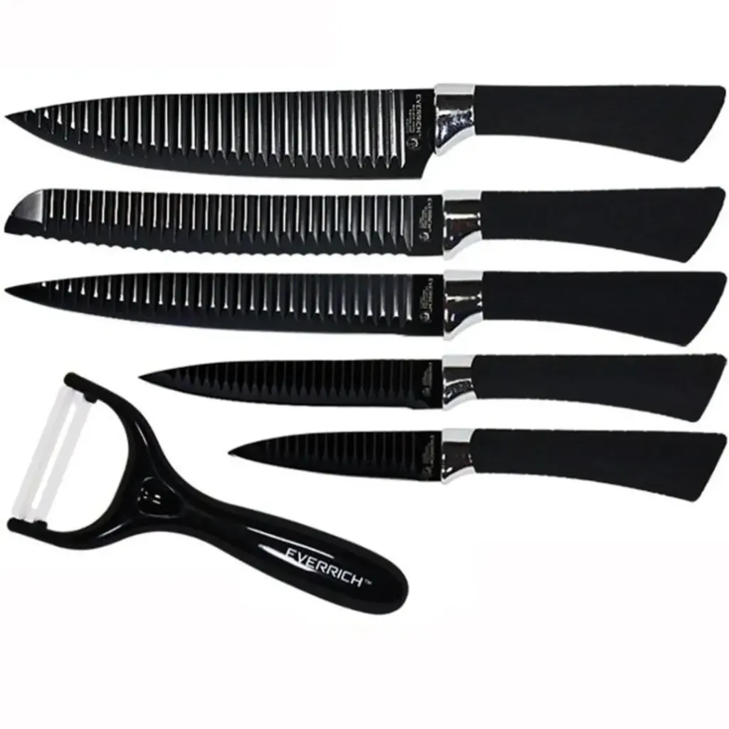 JUEGO SET CUCHILLOS LUJO 6 PIEZAS CON PELADOR ER-0238A