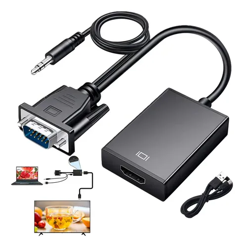 [POS-TEC-006] CONVERTIDOR ADAPTADOR VGA A HDMI AUDIO - FULL HD 1080 - HDCP