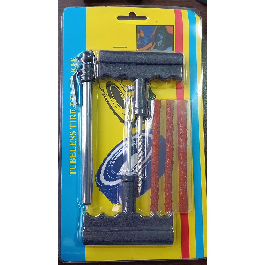 [DER-VEH-LLA1] KIT REPARADOR LLANTA TUBULAR - KIT DESPINCHAR MOTO + CALIBRADOR