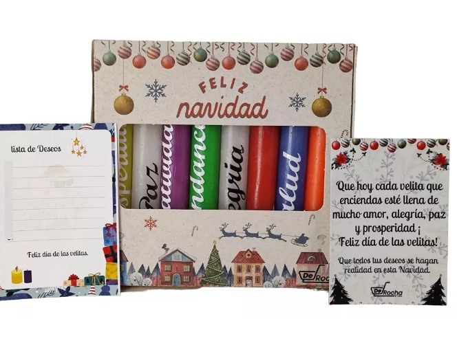 VELAS NAVIDEÑAS PERSONALIZADAS X8