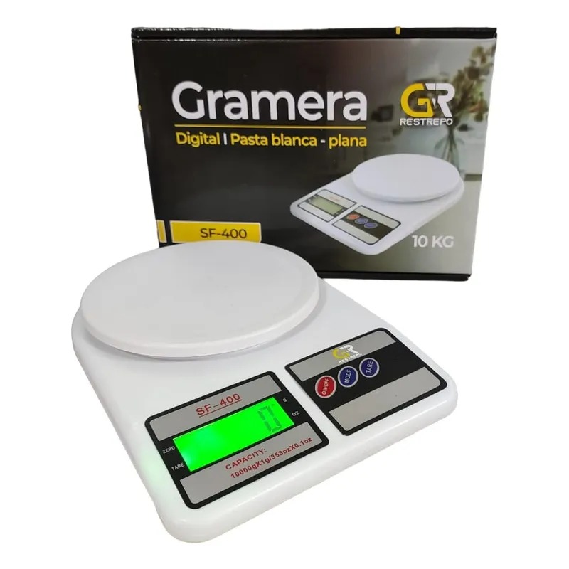 GRAMERA DIGITAL PLANA - GR RESTREPO - SF-400 - NEGRA 10KG